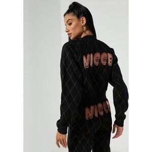 Nicce 2 Piece Set Black "Maze" Matching Sweatshirt & Sweatpants sz XS
